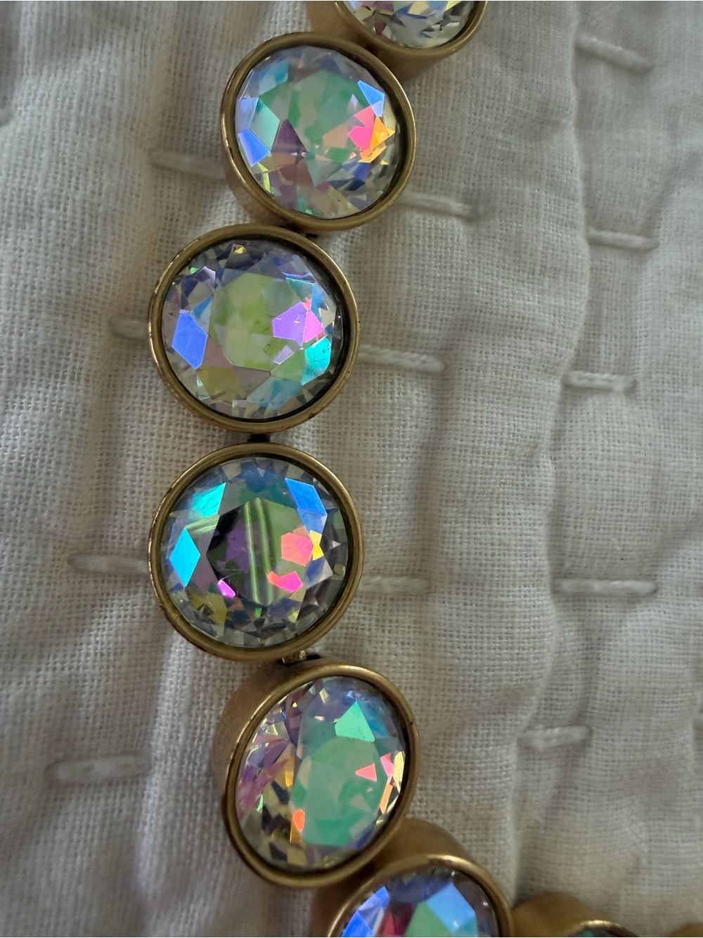 J Crew Large Gem Stone Crystal Gold Tone Costume Jewelry Necklace - Picture 4 of 4